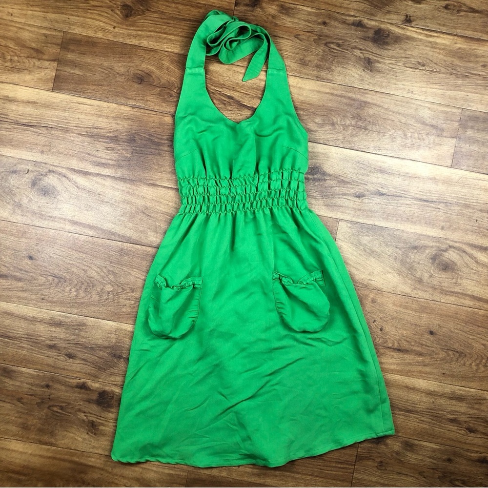 Tullette Green Halter Neck Dress